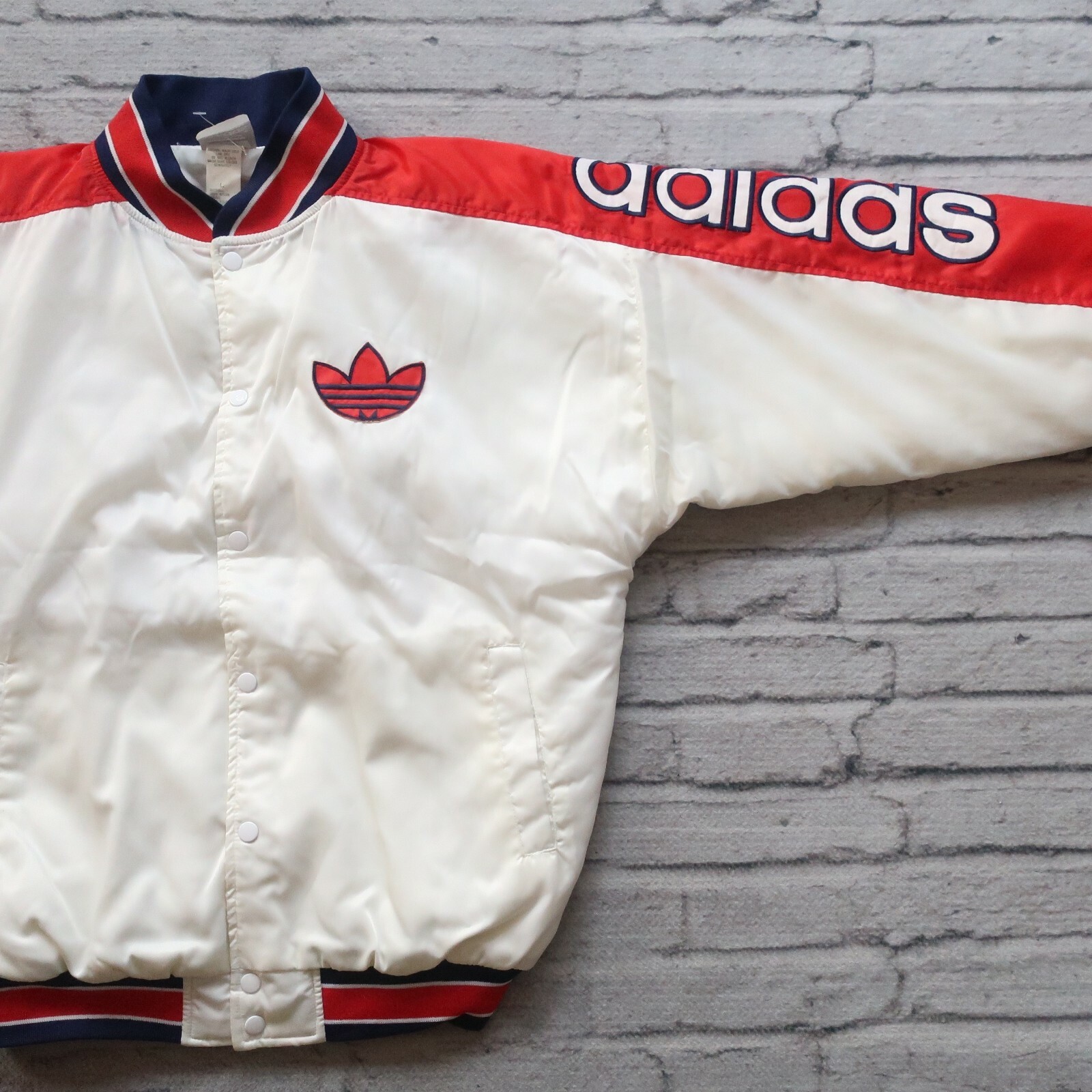 Vintage 80s Adidas Big Logo Satin Jacket Size L Run DMC Vintage 80s Adidas Big Logo Satin Jacket Size L Run DMC