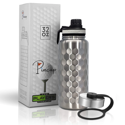 PINCUP Golf Water Bottle Golfer Gift 32oz Stainless Steel Spout Lid & Wide Mouth