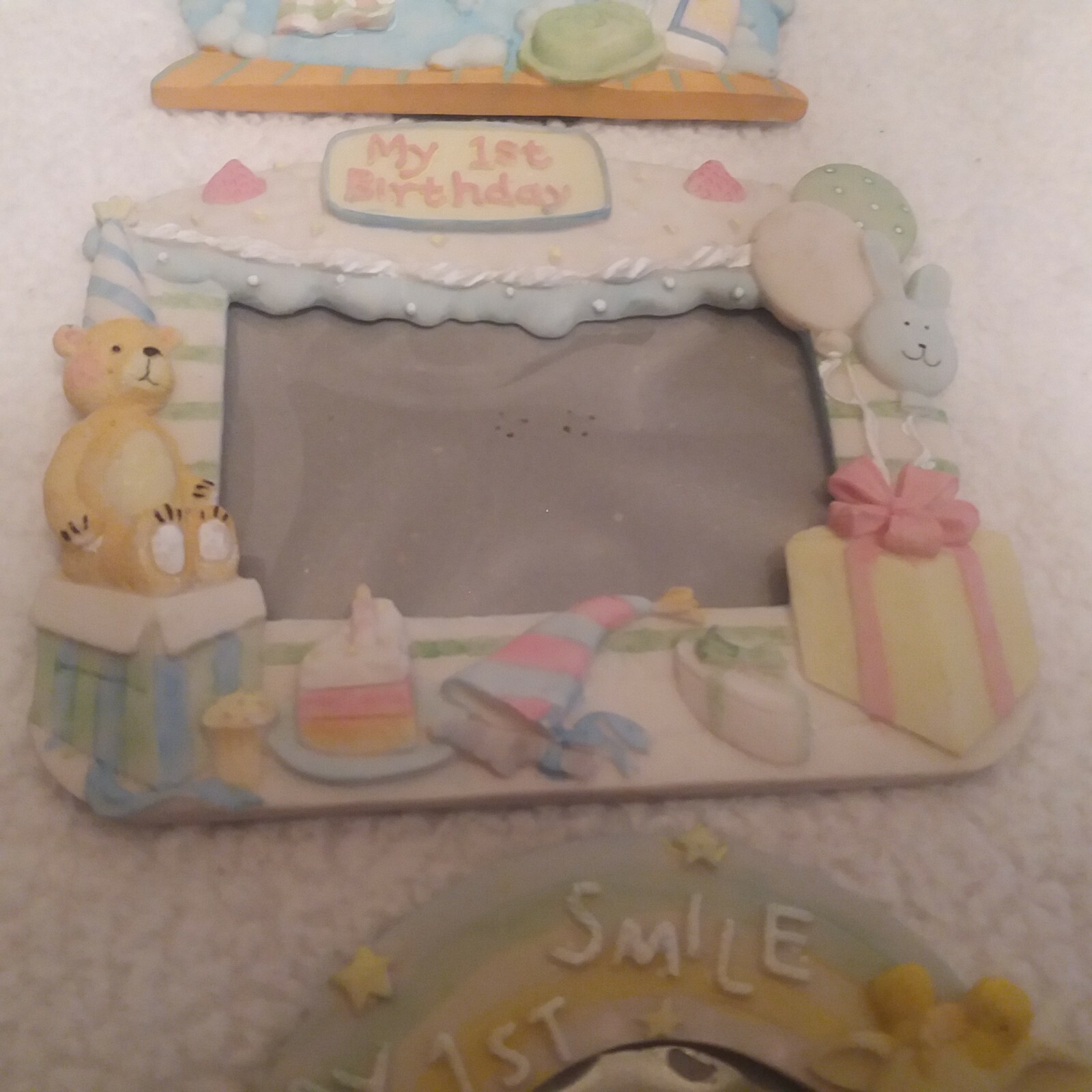 3 Baby Photo Frames - My 1st Birthday, Bath and Smile