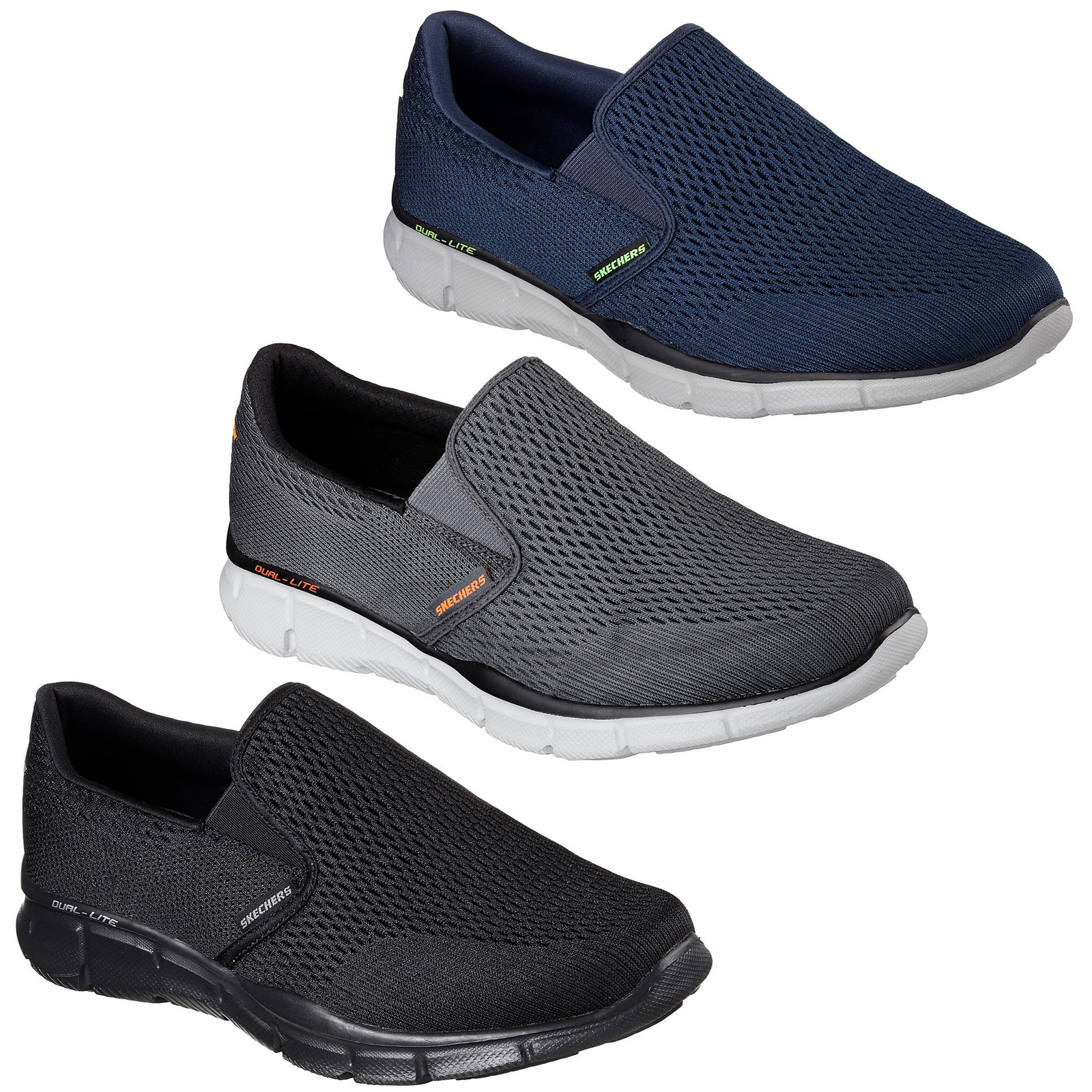 skechers stunner knit mesh slip on trainer with memory foam