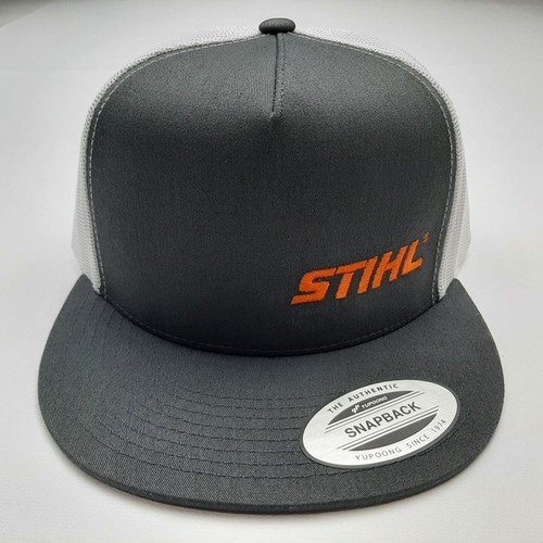 Yupoong Flat Bill Mesh Trucker STIHL Chainsaw Embroidered Cap Hat Snapback