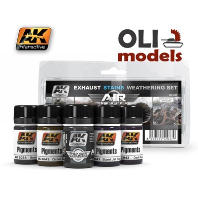 Air Series: EXHAUST STAINS Weathering Set 5x35ml AK Interactive 2037
