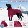 IDOMIK Dog Winter Coat for Small Dogs, Warm Dog Winter Jacket with Fleece High Collar, Zippered Cold Weather Coats for Dogs, Waterproof Doggy Snow Jacket Clothes,WineRed,S