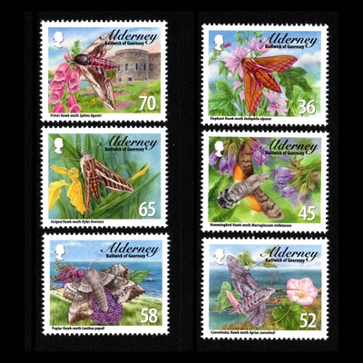 Alderney 2011 - Moths ''Alderney Hawkmoths'' Insects - Sc 397/402 MNH