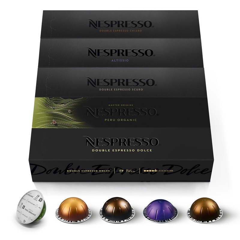 Nespresso Vertuo Auswahl An Espresso Und Double Espresso, 50 Kaffeekapseln