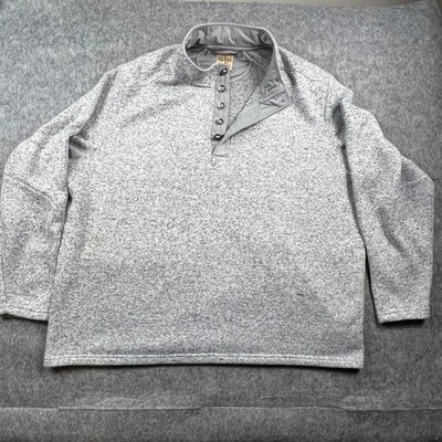 Red Head Brand Co Men's 4XL Gray 1/4 Button Fleece Pullover Sweater Casual