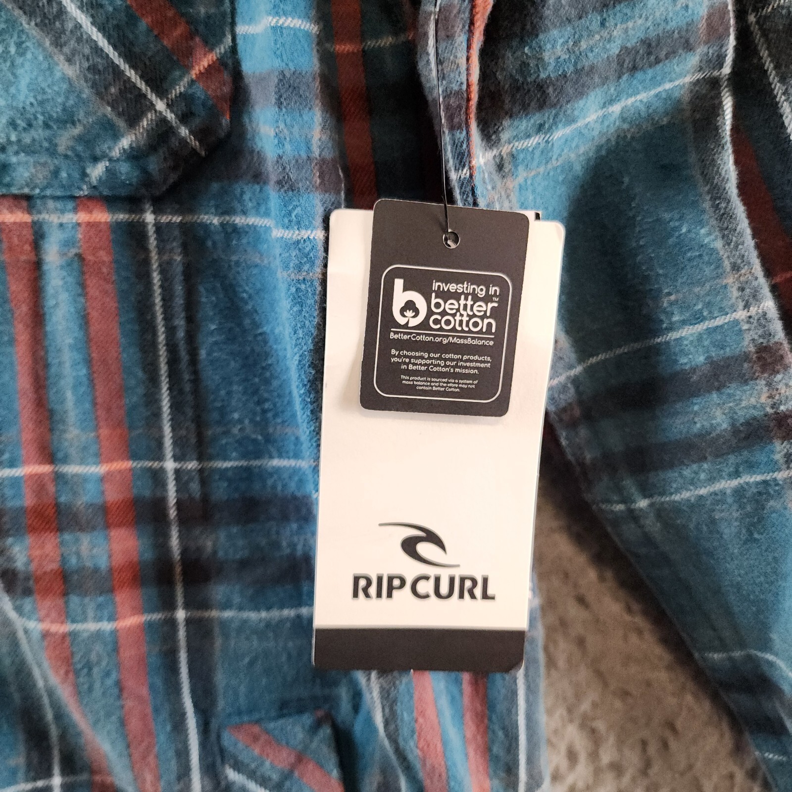 Rip Curl Ranchero Flannel Long Sleeve Shirt Men's M Blue Multi Button-Front - Picture 13 of 15