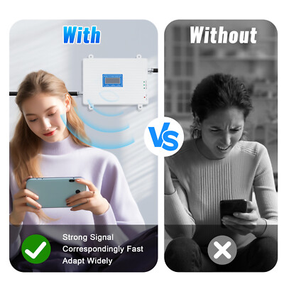 Tri-Band 2G/3G/4G Signal Amplifier Repeater 900/1800/2100 Signal Booster GSM DCS