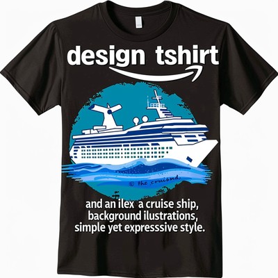 I Love It When We're Together Cruise Ship Design Black TShirt Detailed