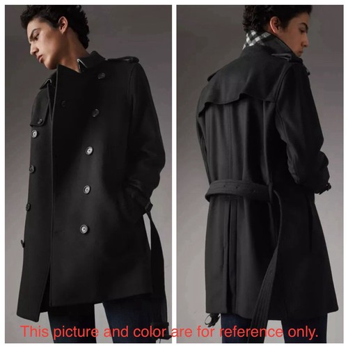 Pre-owned Burberry The Kensington Mid Length Wool Cashmere Red Coat Us 42/ L