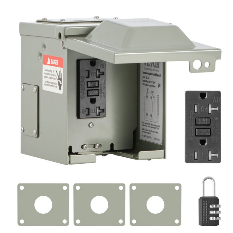 Temporary Power Outlet Panel RV Electrical Panel 20/30/50 Amp Outlet