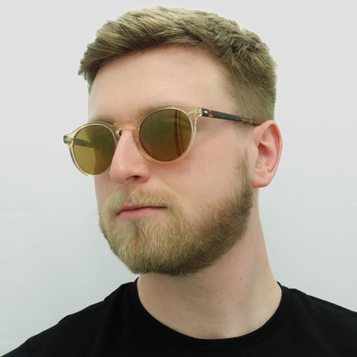 Pre-owned Oliver Peoples Sunglasses Gregory Peck 5217 1485w4 Honey Dark Brown Gold Mirror