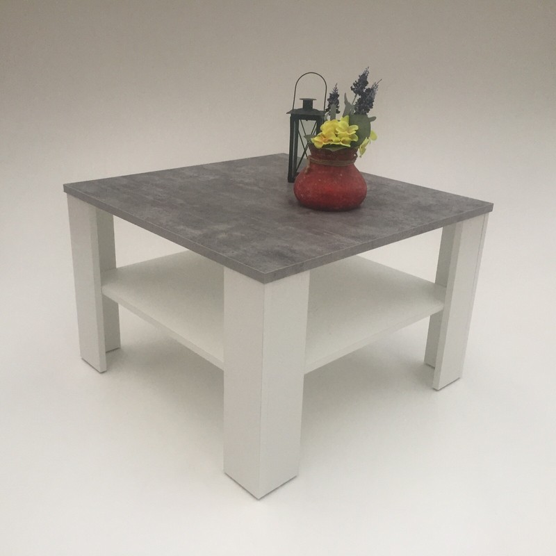 Couchtisch Beistelltisch Sofatisch Wohnzimmertisch Jan 67 X 67 Cm Beton WeiÃ Neu