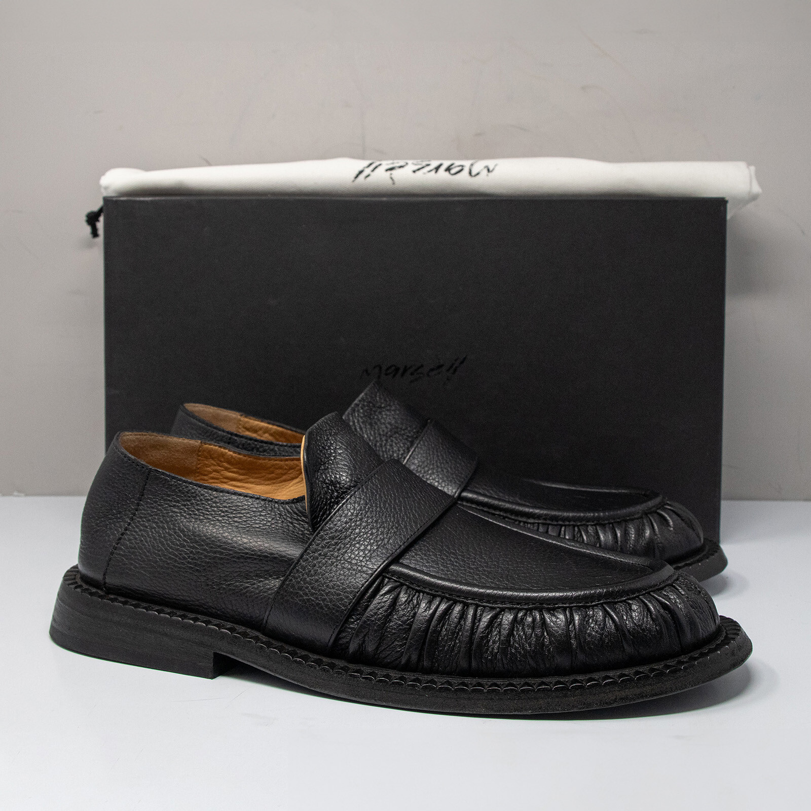 Marsèll MM4239 Alluce Estiva Black Leather Loafers, Men's