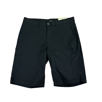 Alfani Mens Flat Front Stretch Chino Shorts Black 30