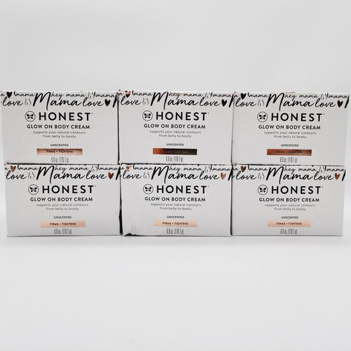 6-Pack Honest Company Mama Love Glow On Body Cream, Unscented, 6 oz