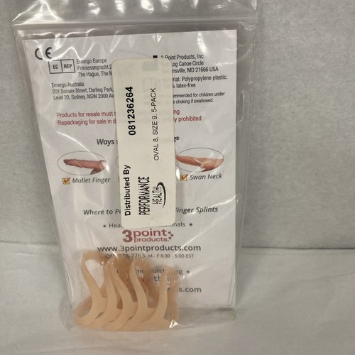 3-Point Products Oval-8 Finger Splint Size 6 (Pack of 5). Item # P1008-5-06.