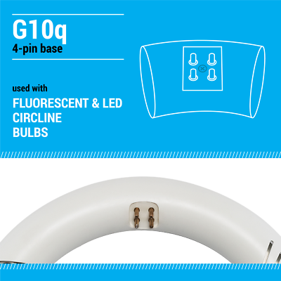 8-Inch LED CFL Replacement Circline Circular 11W T9 4-Pin G10q 6500K Daylight