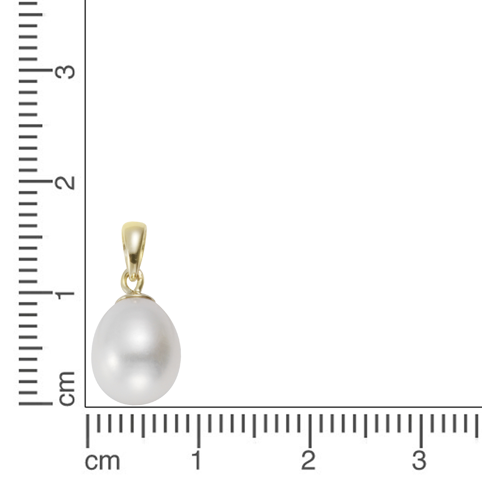 F585/- Gelbgold Süßwasserzuchtperle 8-8,5mm