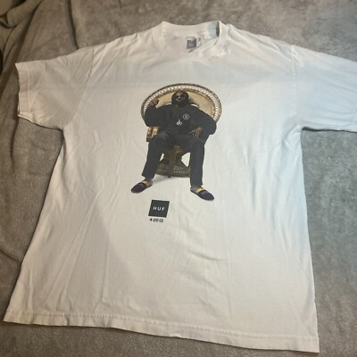 huf T Shirt Rare Snoop doggy Dogg Size Large tee rap hip hop 420 read