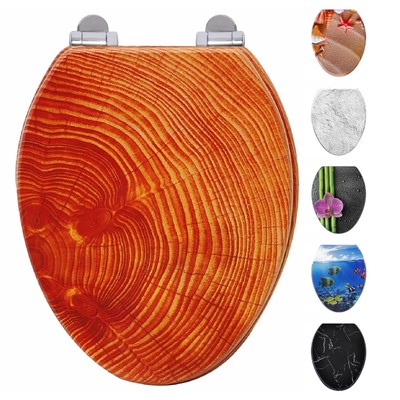 , Slow Close Wood Toilet Seats, Elongated Toilet Seats W...