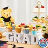 Colingmill 2025 Graduation Cupcake Stand Graduation Decorations Large Acrylic 6.3 x 15.7 Inch Clear Dessert Cupcake Display Holder Tower for Congrats Grad Party Supplies College Celebrations(GRAD)