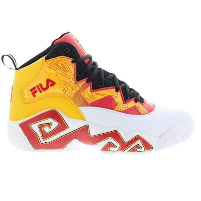 Fila Men's 1BM01746- 123 MB Jamal Mashburn Wht Gold Red Retro Basketball Shoes