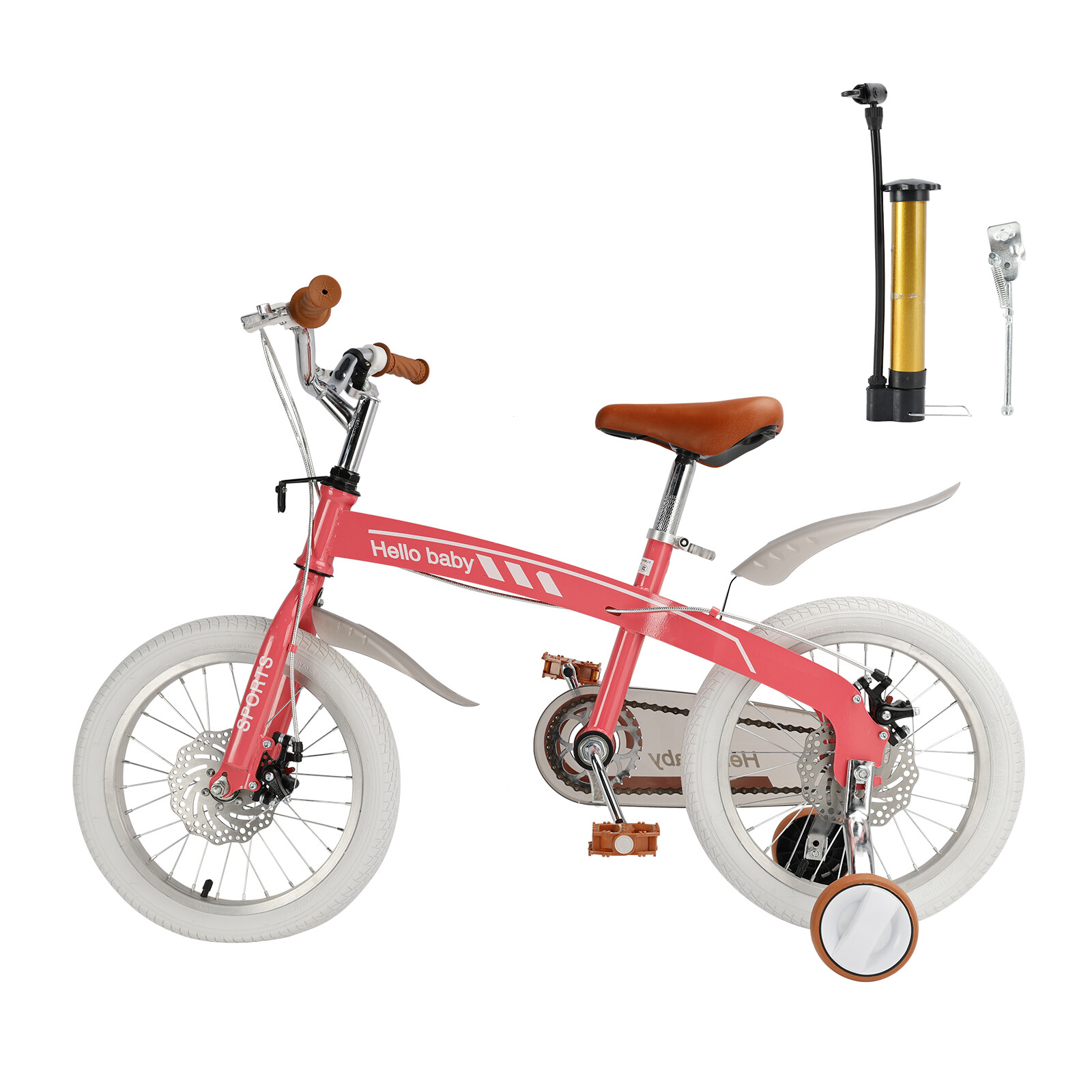 16 inches double disc brakes kid's bike children bicycle with LED headlight