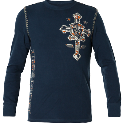 Xtreme Couture AFFLICTION Men's Thermal L/S SOLDIER OF FAITH Biker Wings