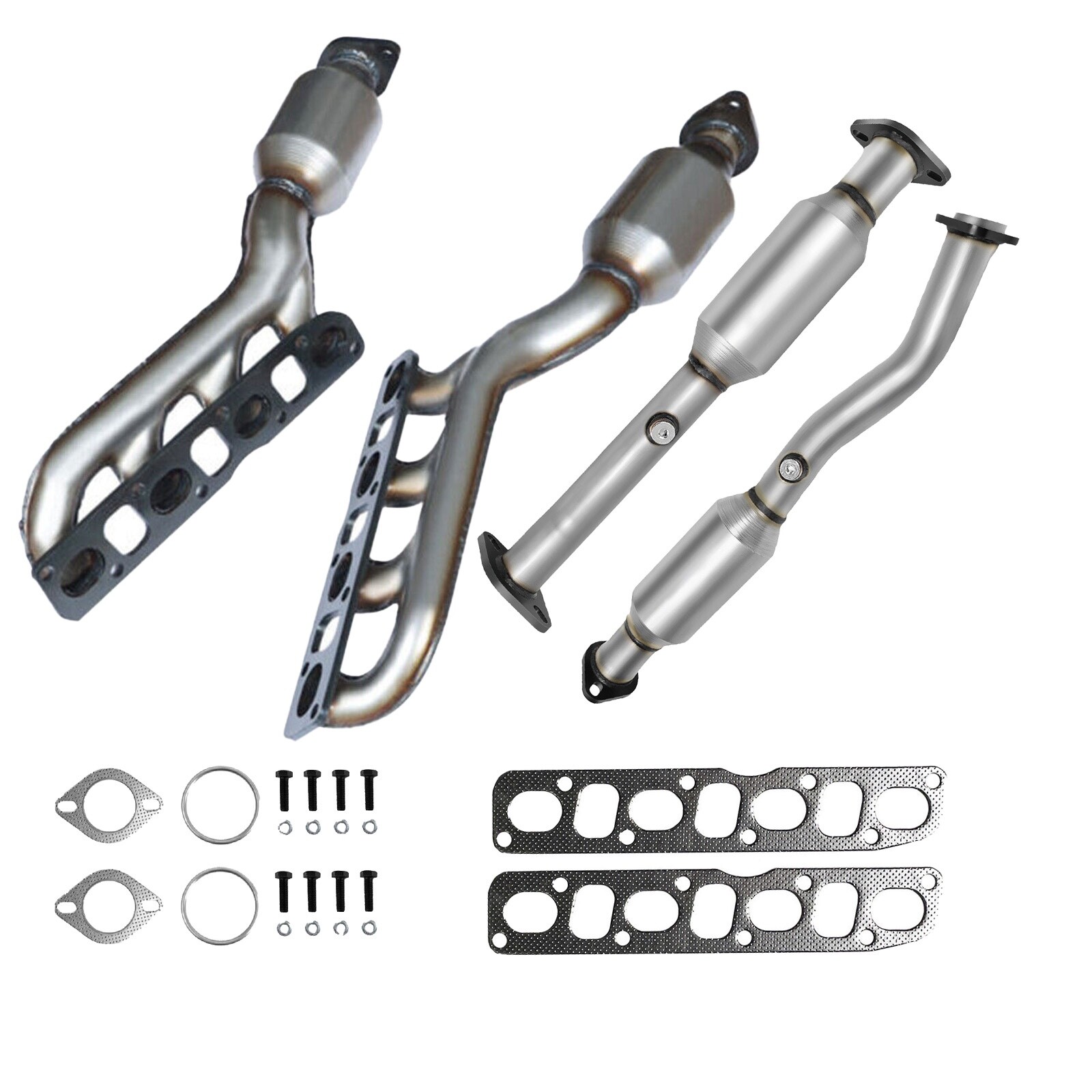All 4 Catalytic Converters For 2004-2015 Nissan Titan 5.6L  Manifold and Rear
