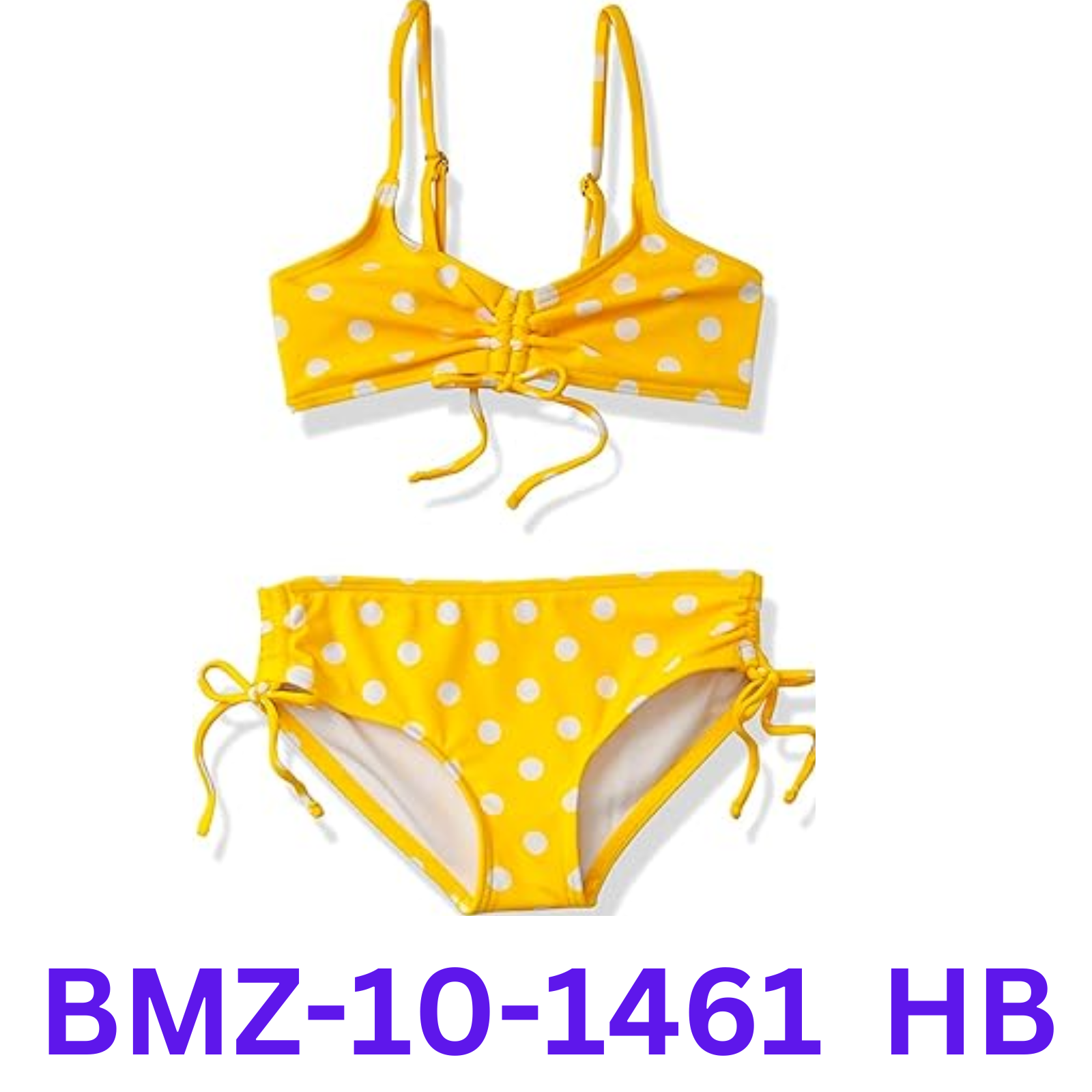 Kanu Surf Girls' Willow V-Neck Bikini Beach 2-Piece Swimsuits, Dots Yellow, 12