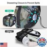 F-color Mesh Shower Caddy Portable with Drawstring - Upgrade Deeper 7 Pockets Dorm Room Essentials for Guys Girls with S Hook, Shower Bag Basket Tote for College Camping Toiletry Bathroom, Black