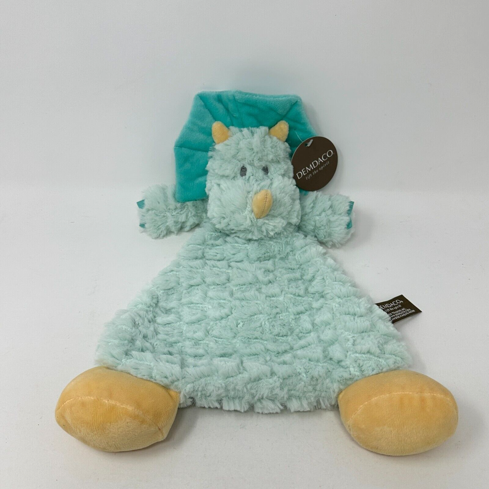 Rattle Baby Lovey Green Triceratops With Tags