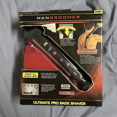 MANGROOMER Ultimate Pro Back Shaver Hair Clippers Groomer WITH 2 Heads Included