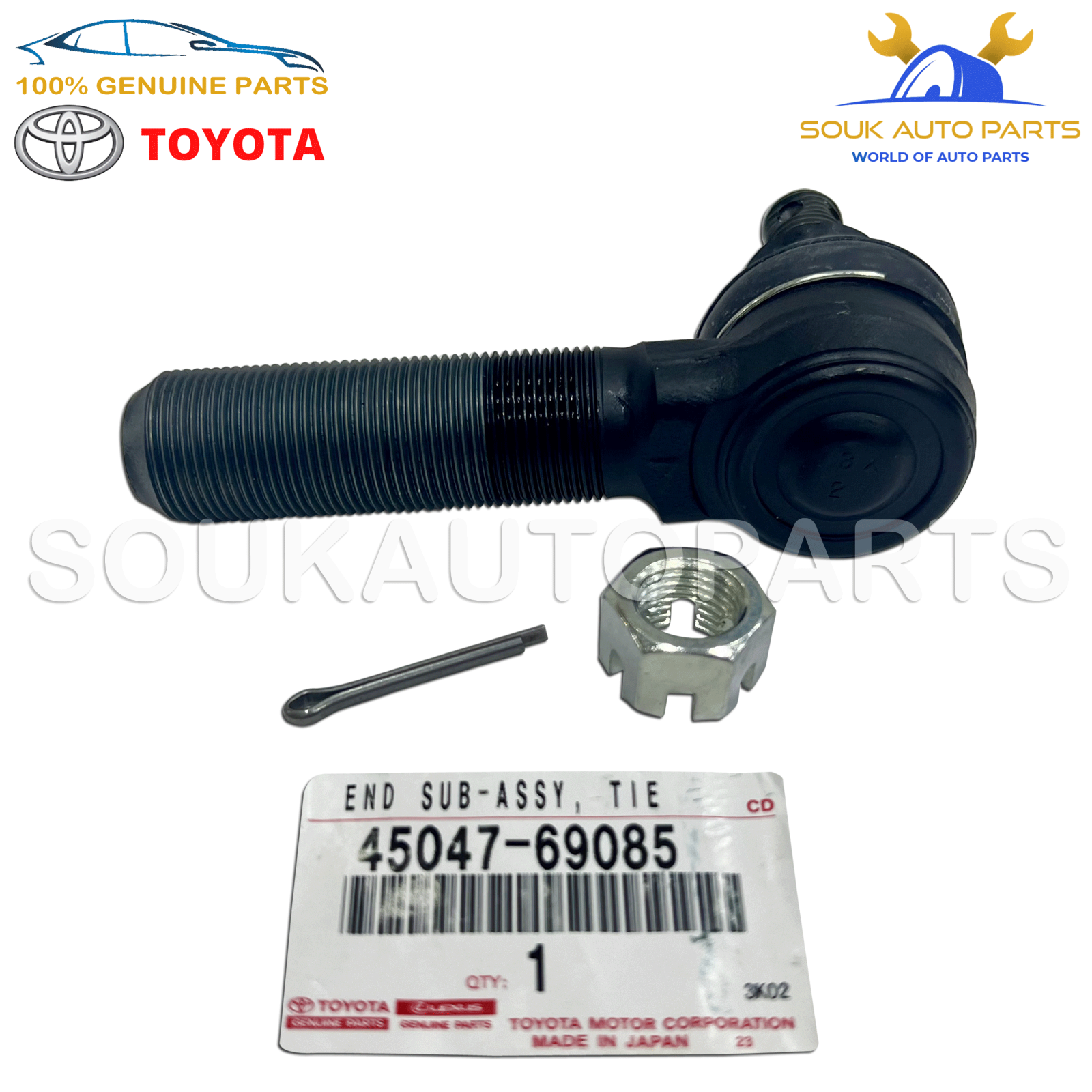 L　司50個 45047-69085 Genuine Toyota END SUB-ASSY, TIE ROD, RH/LH