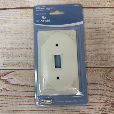 Brainerd Single Light Switch Wall Plate Cover Pure White Architectural 3975004