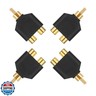 Psyqtsuary 4Pcs RCA Y Splitter Plug Adapter, 1 Male to 2 Female RCA Splitters AV Audio Splitter Y Adapter for Audio Video AV TV Cable Convert (Black)