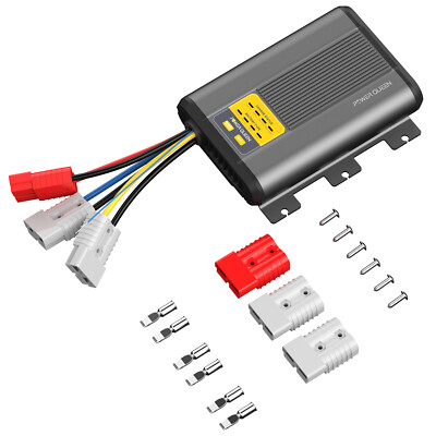 Power Queen 12V 40A DC to DC On-Board Charger for AGM, SLA, Lithium With MPPT