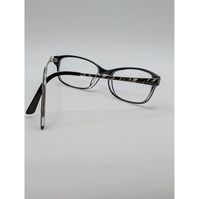 Bebe BB5122 Shine Eyeglasses Frames Jet Black 001 53-16-135 Silver Animal Print