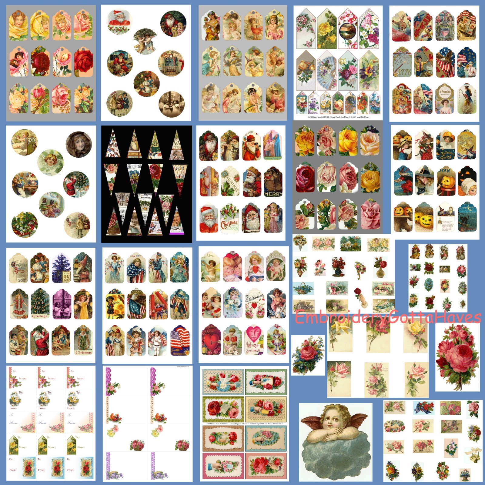 ??50,000 Digital Clip Art USB Vintage Images Ephemera Scrapbook Collection 15 GB