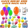 24 PCS Plastic Easter Eggs Filled with 24 PCS Mochi Squishy Toys for Kids, Perfect for Easter Egg Hunt Game, Easter Basket Fillers, Easter Party Favor Supplies