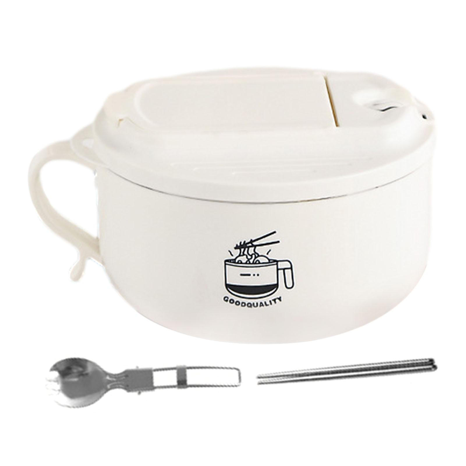 Ramen Bowl Anti scalding Instant Noodle Bowl with Lid Chopsticks Spoon