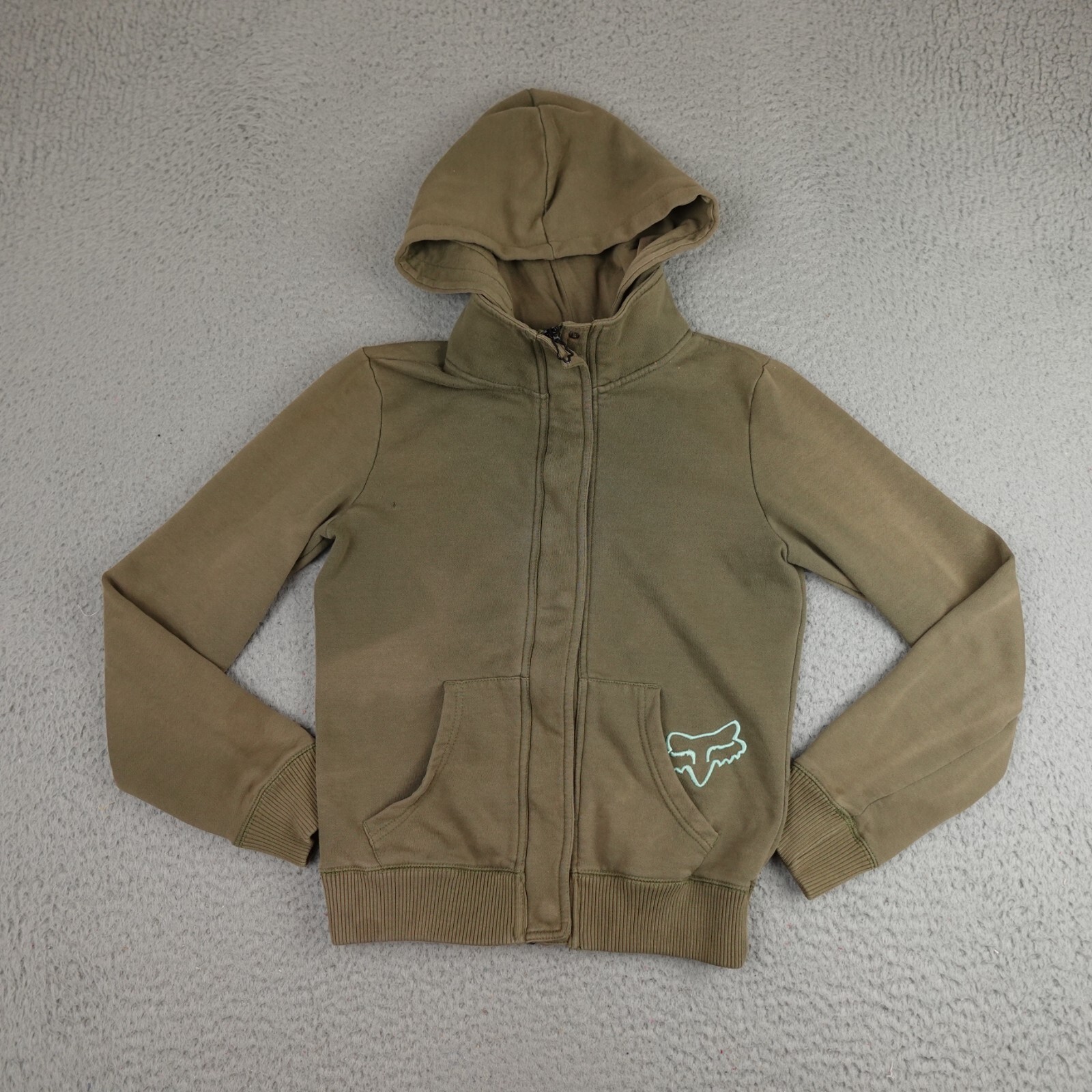 Vintage Fox Racing Sweatshirt Womens Small Green Full Zip