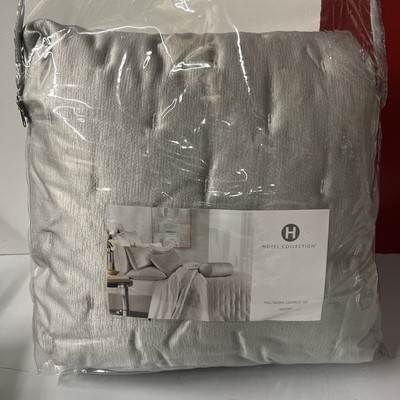 Hotel Collection Glint FULL / QUEEN Quilted Coverlet Silver. $335  
