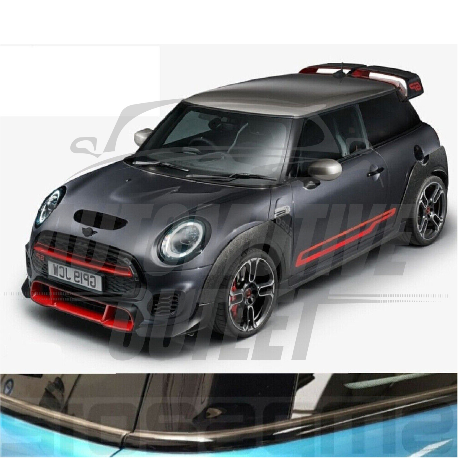 PREMIUM BELTLINE KIT GLOSS BLACK FOR MINI COOPER S JCW CLUBMAN R55 R56 BELT LINE 4