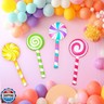 Poen 8 Pcs Large Inflatable Lollipop 29.53 Inch Candy Birthday Party Decorations Inflatable Giant Lollipop Prop Candy Shape Balloons for Themed Party Favors(Classic)