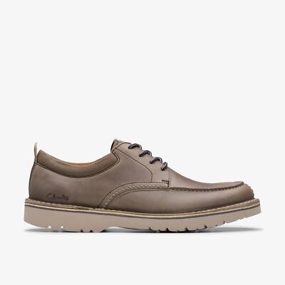 Clarks Men's Eastridge Moc Grey Leather 26179426 | eBay