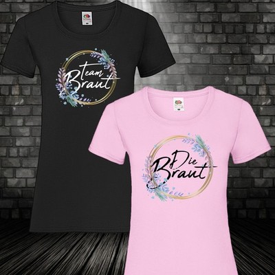 Die Braut Shirt Team Braut T-Shirt Bride T Shirt JGA Hen Party XS-5XL