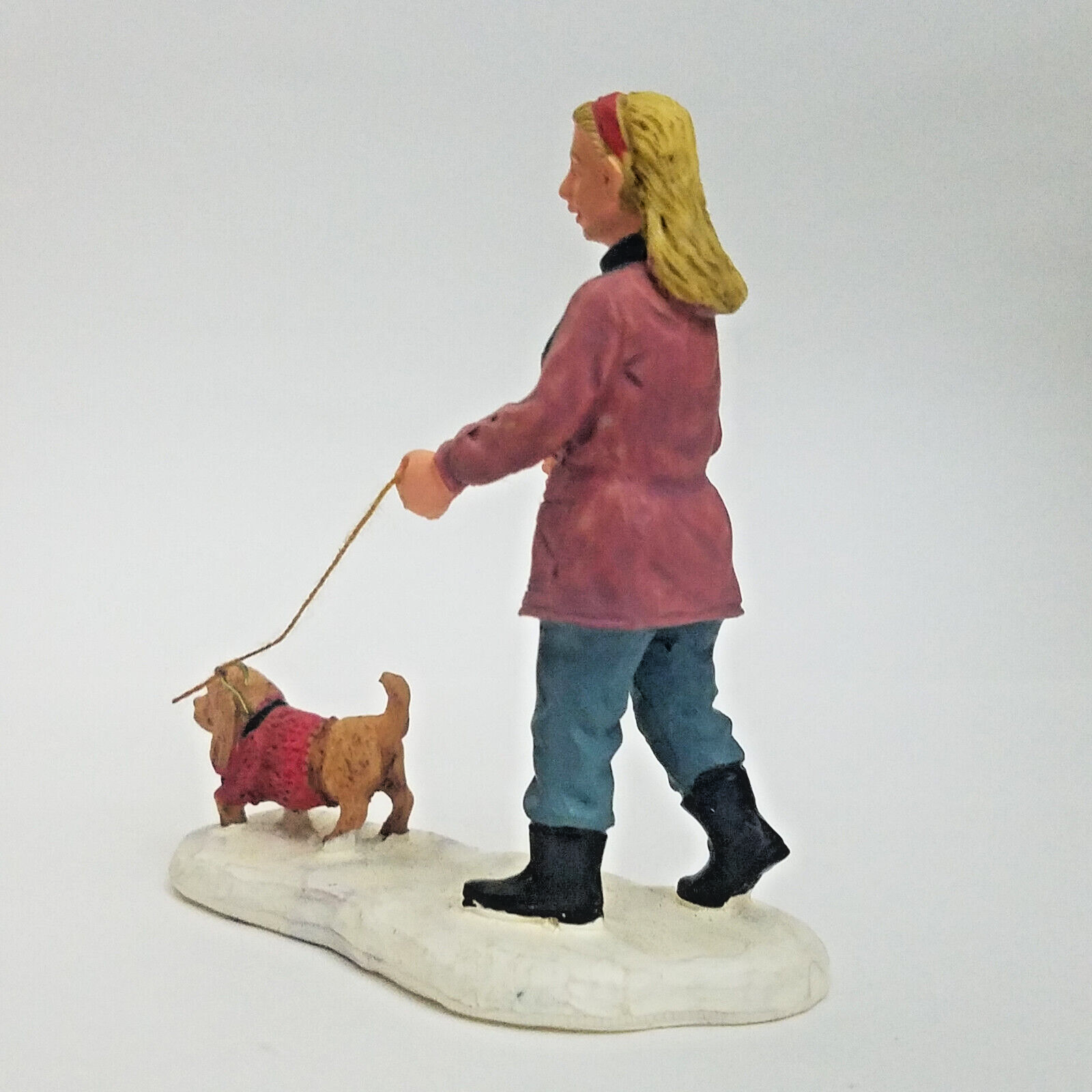 Lemax 2002 Strolling With Pooch General Products #22568 Cute Dog Woman Park Walk