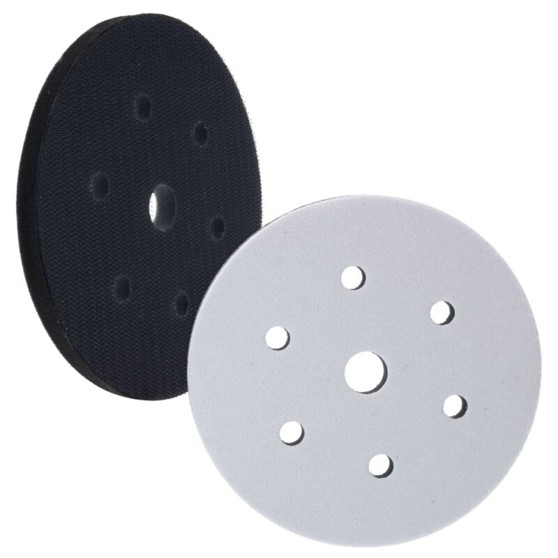 2 Dura-Gold 6" 10mm Soft Density Interface Pads, Hook & Loop, 6 + 1 Hole Pattern